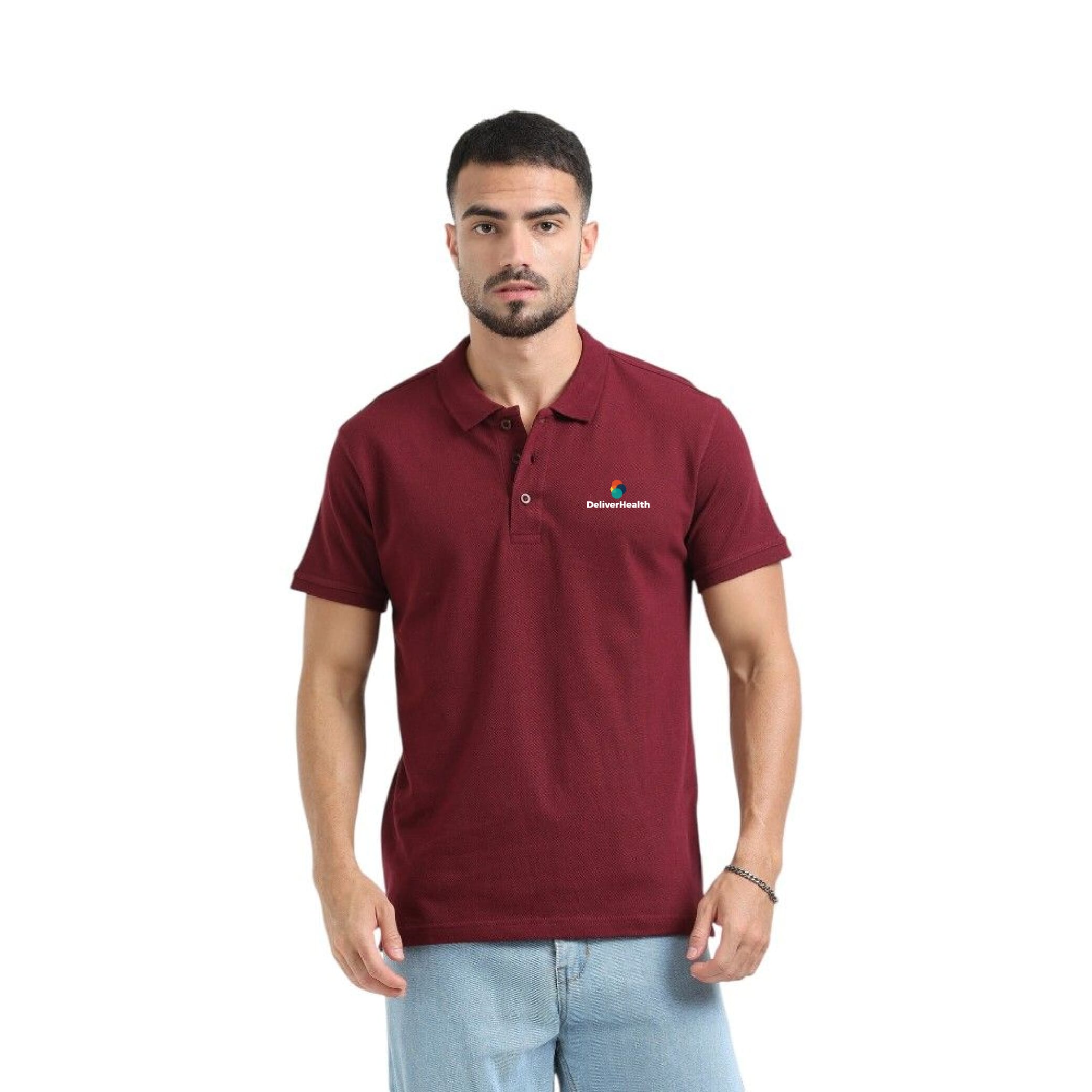 Greys&Blues Organic Polo Plain Tshirt- Maroon